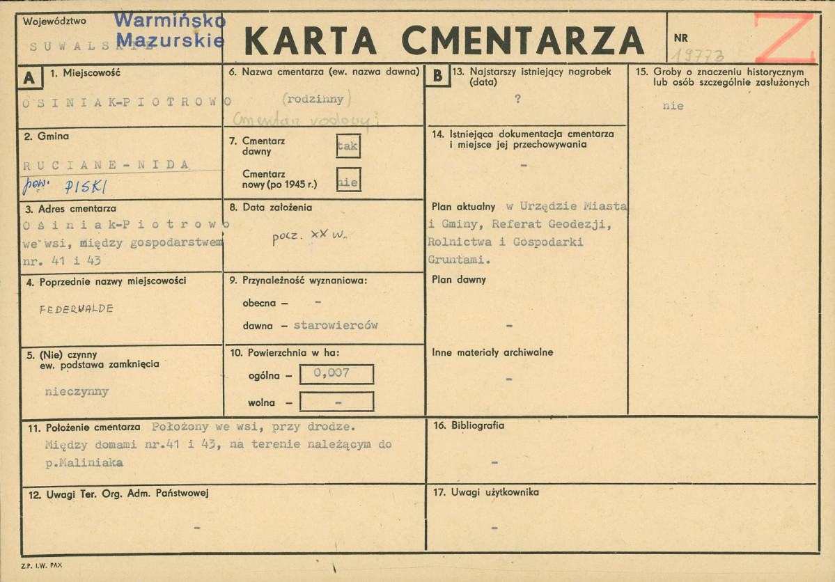 Karta cmentarza, skan nr 1
