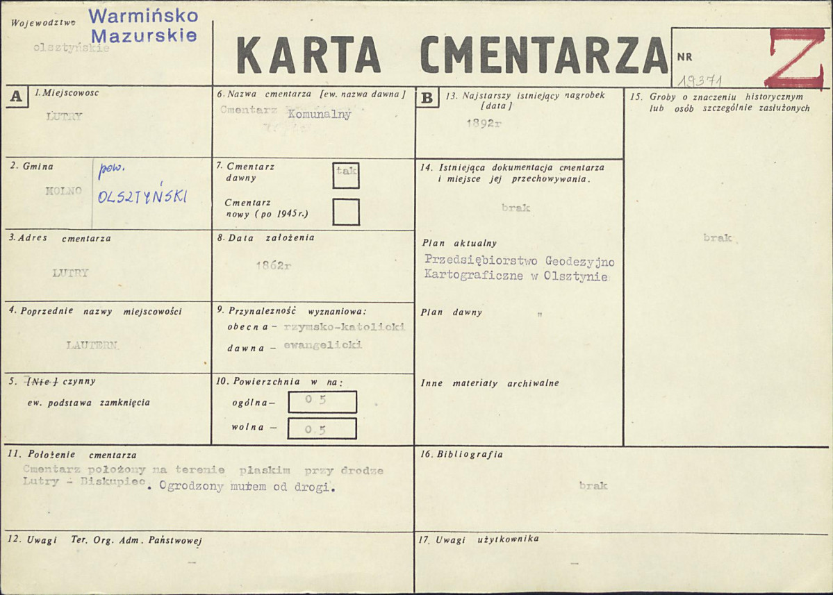 Karta cmentarza, skan nr 1