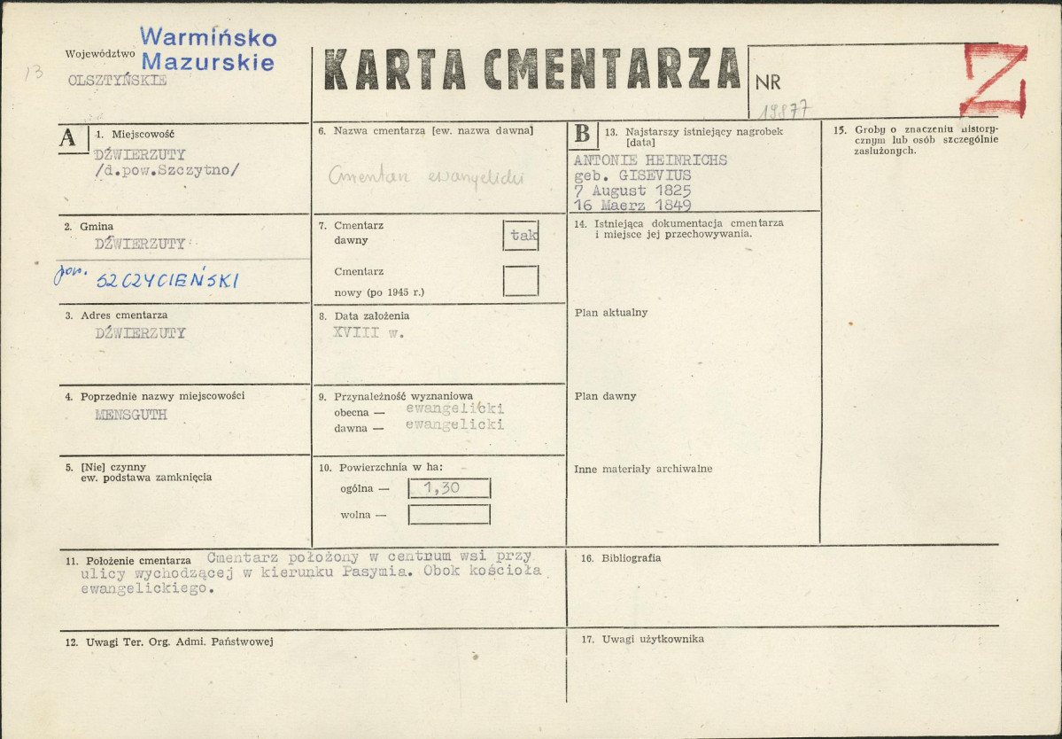 Karta cmentarza, skan nr 1