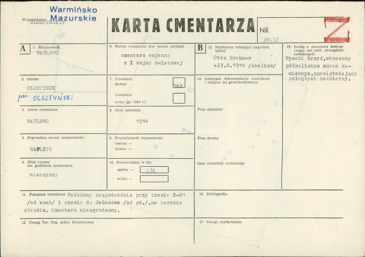 Karta cmentarza, skan nr 1