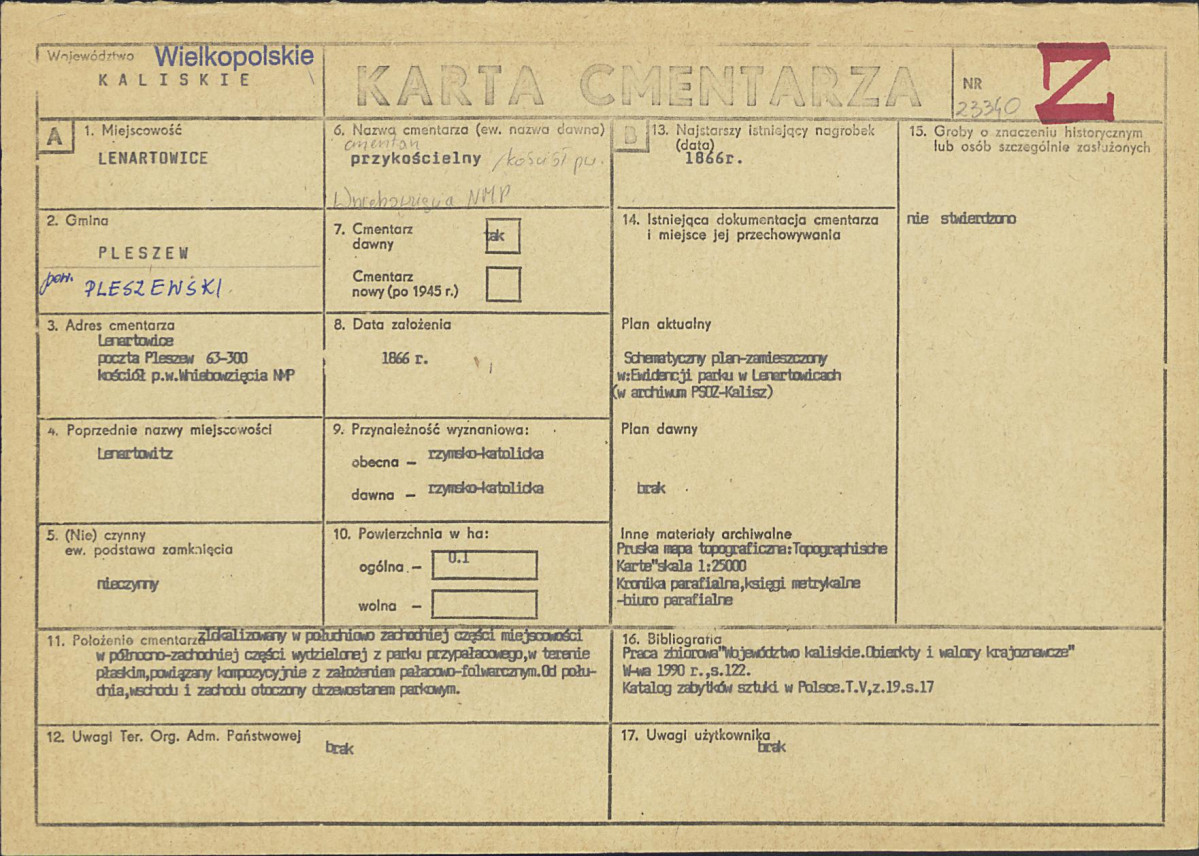 Karta cmentarza, skan nr 1