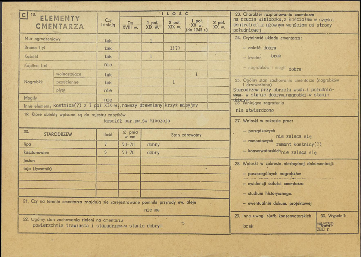 Karta cmentarza, skan nr 2