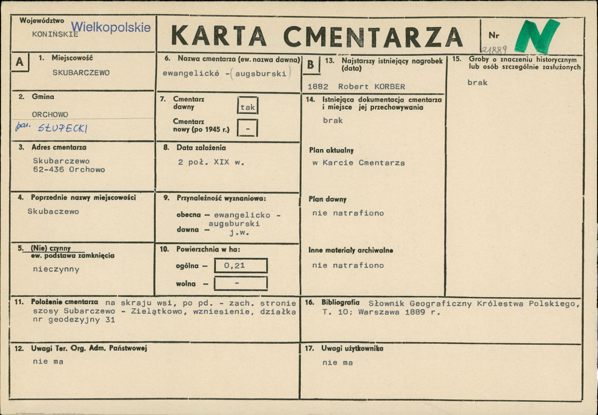 Karta cmentarza, skan nr 1