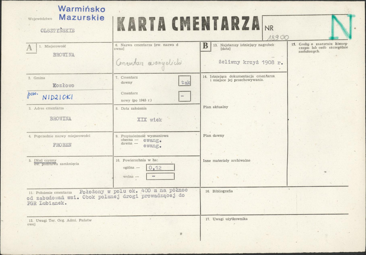 Karta cmentarza, skan nr 1