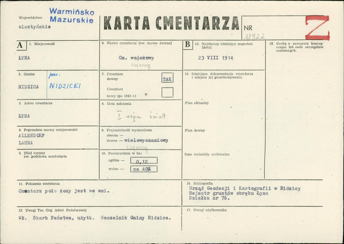 Karta cmentarza, skan nr 1