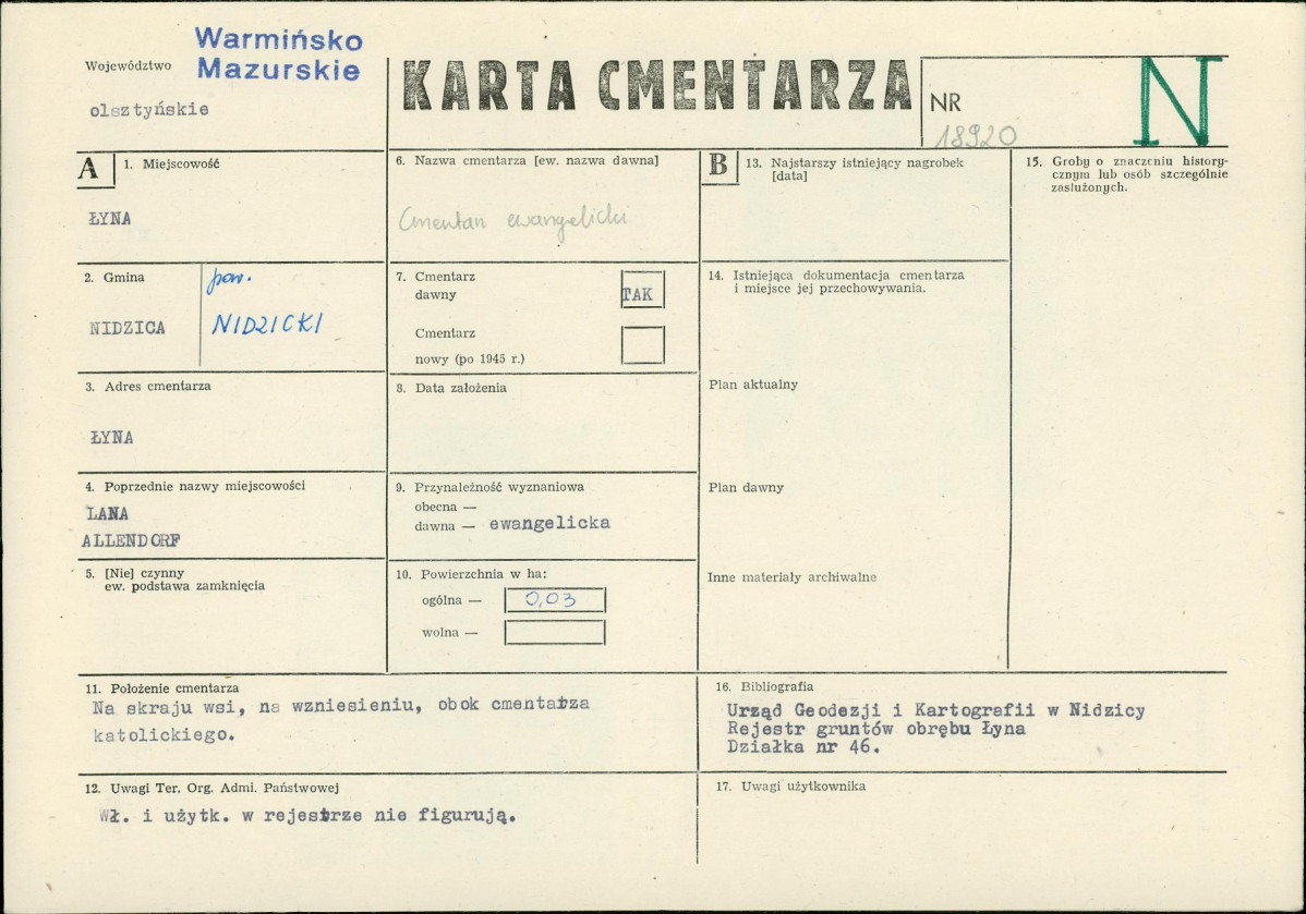 Karta cmentarza, skan nr 1