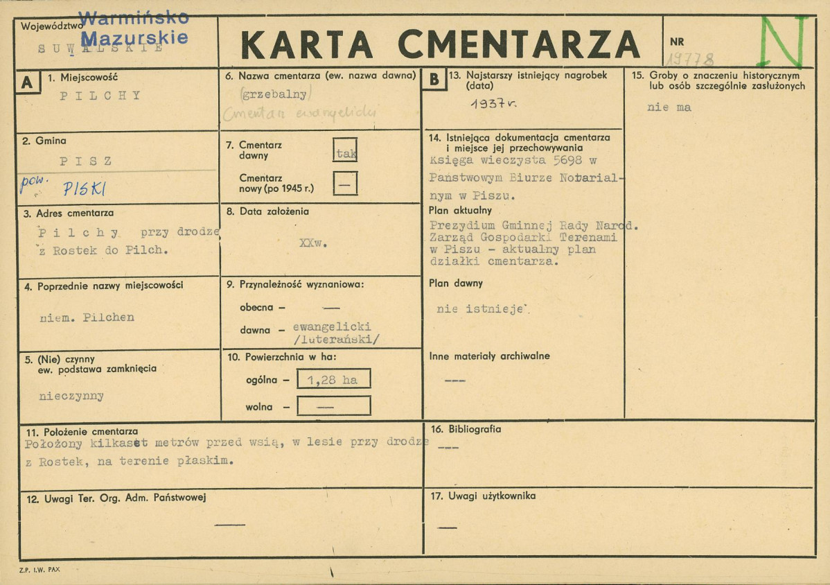 Karta cmentarza, skan nr 1