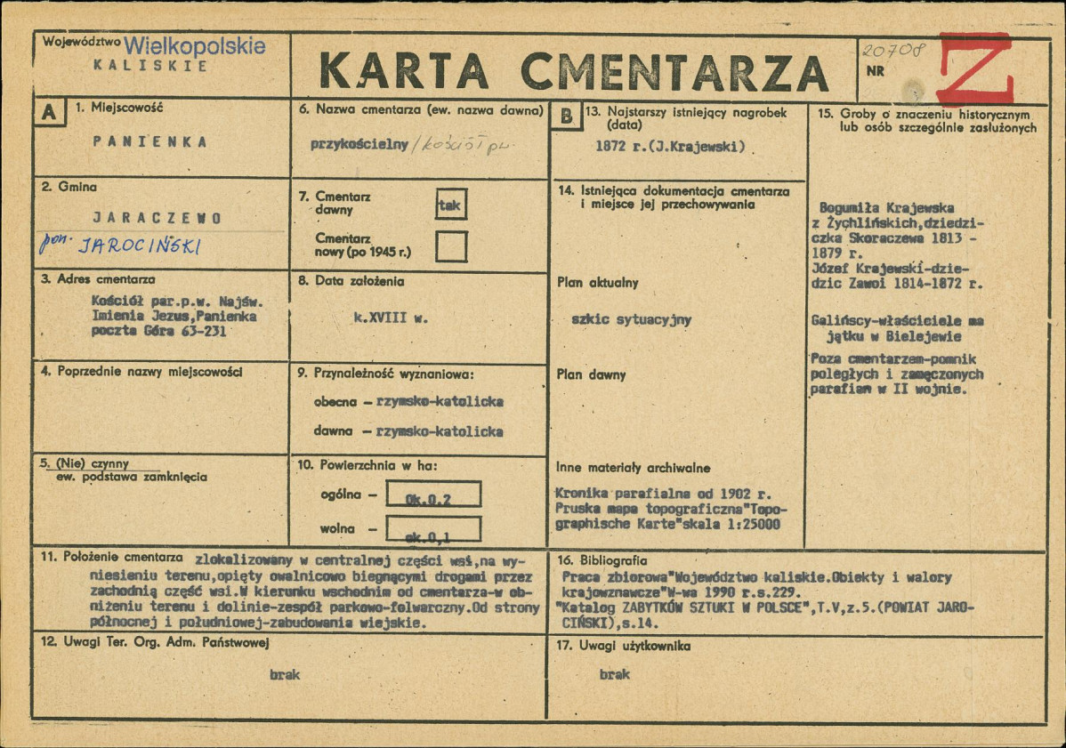 Karta cmentarza, skan nr 1