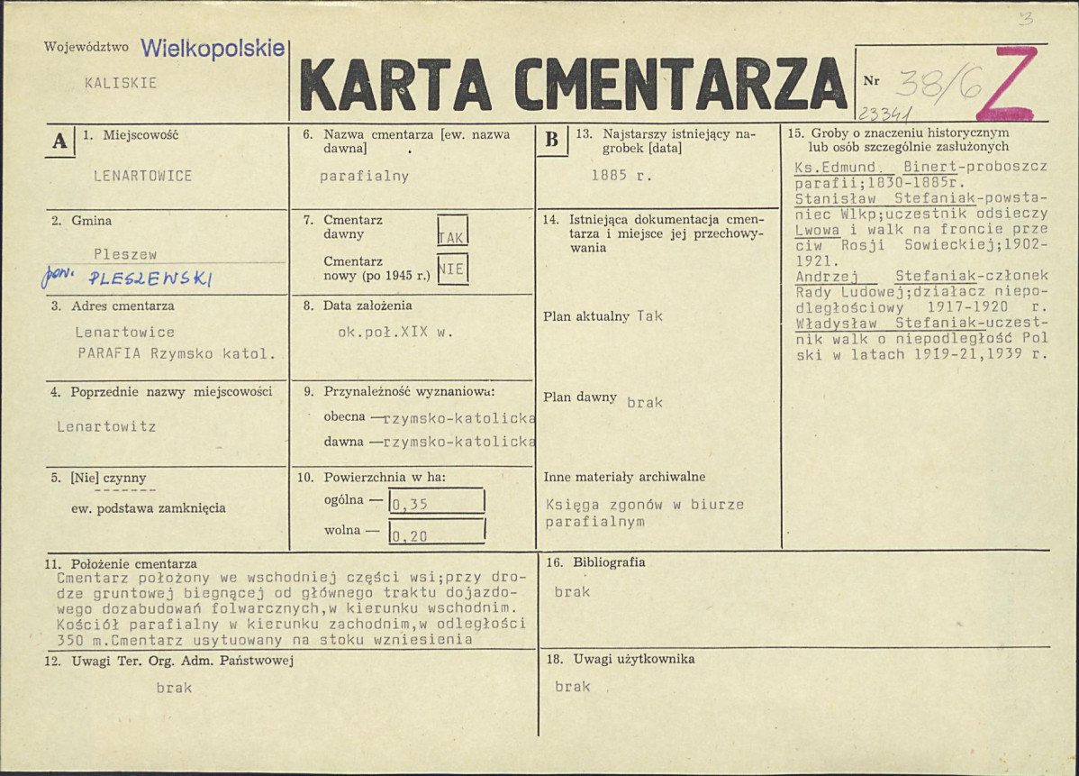 Karta cmentarza, skan nr 1