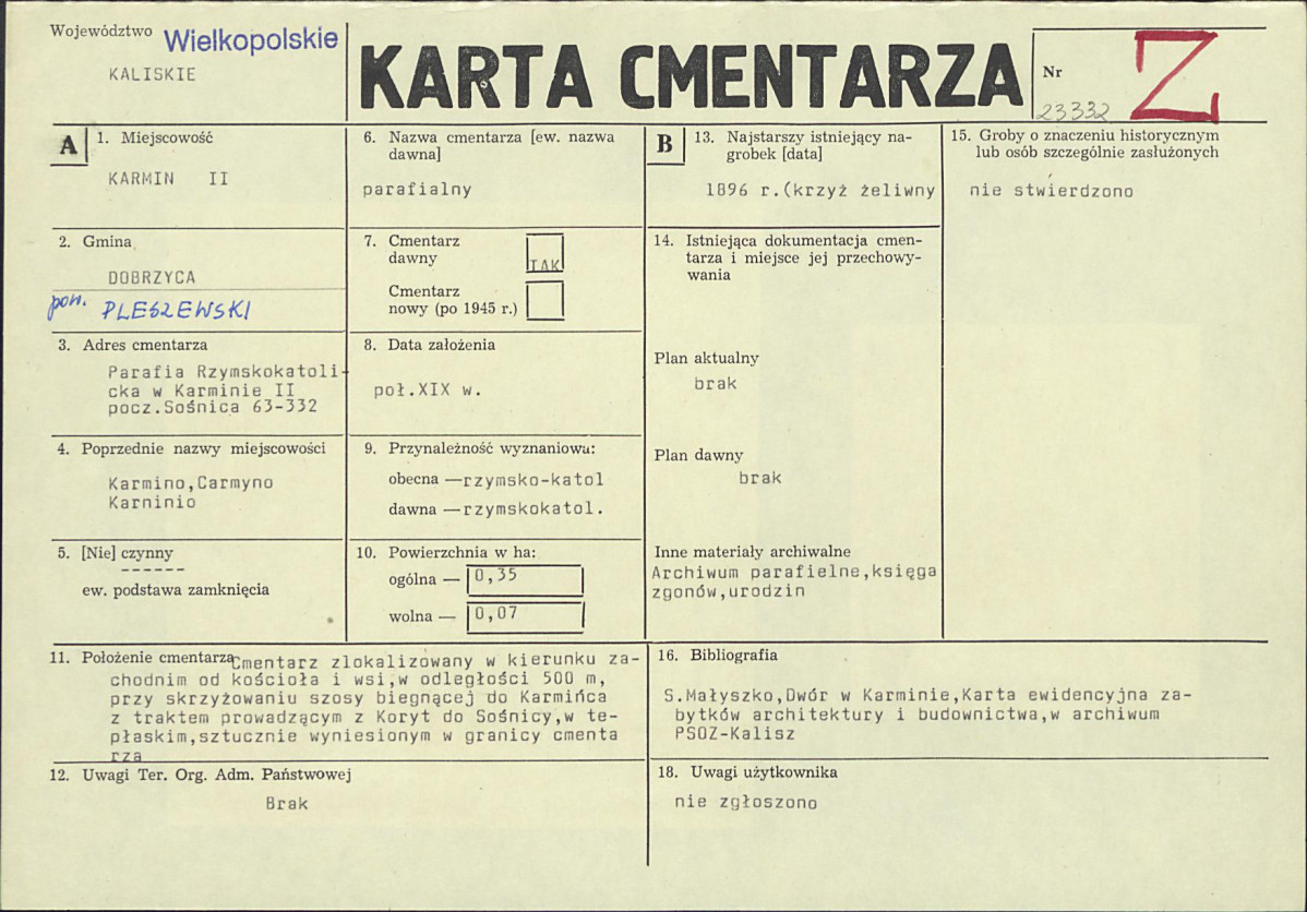 Karta cmentarza, skan nr 1