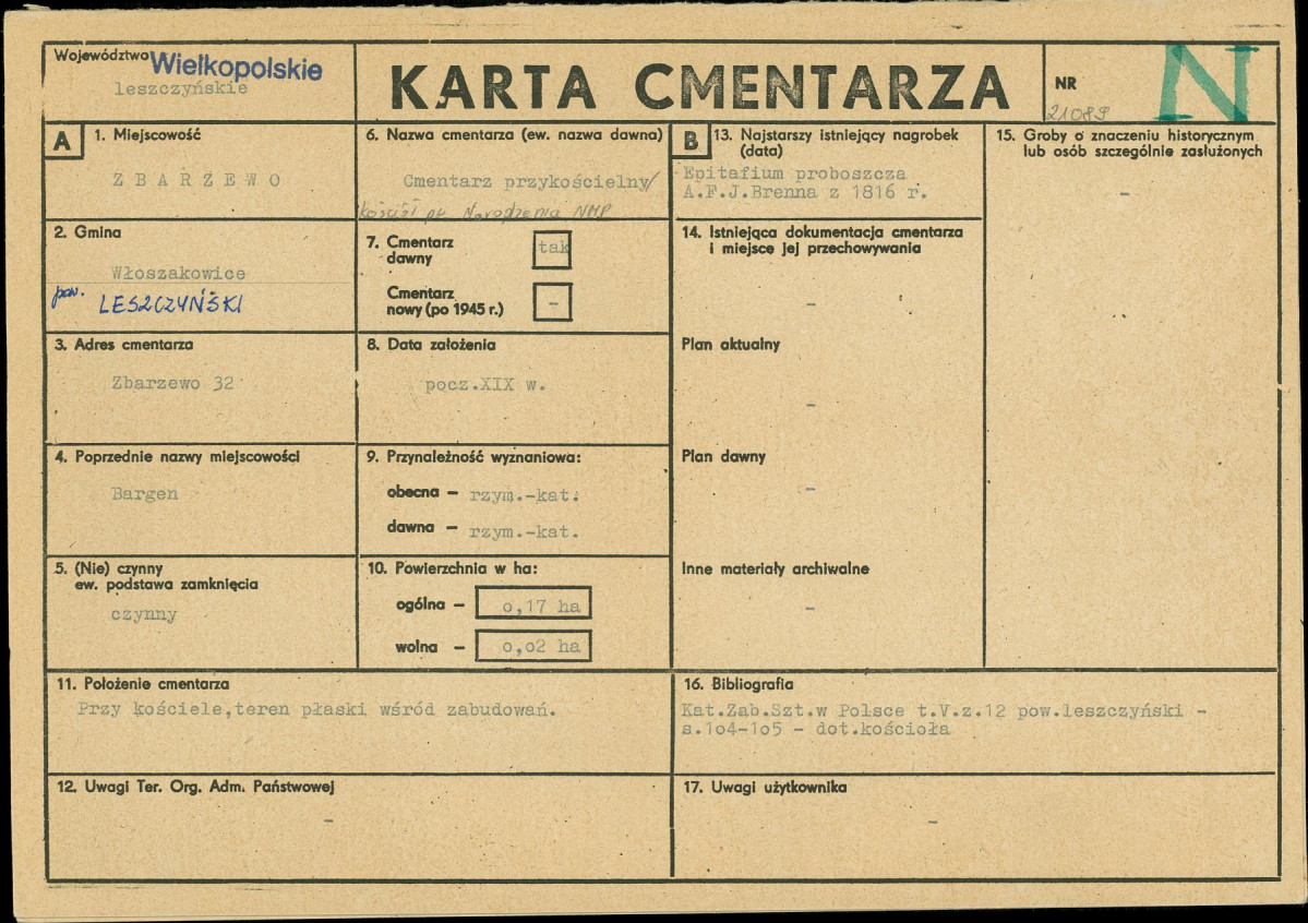Karta cmentarza, skan nr 1
