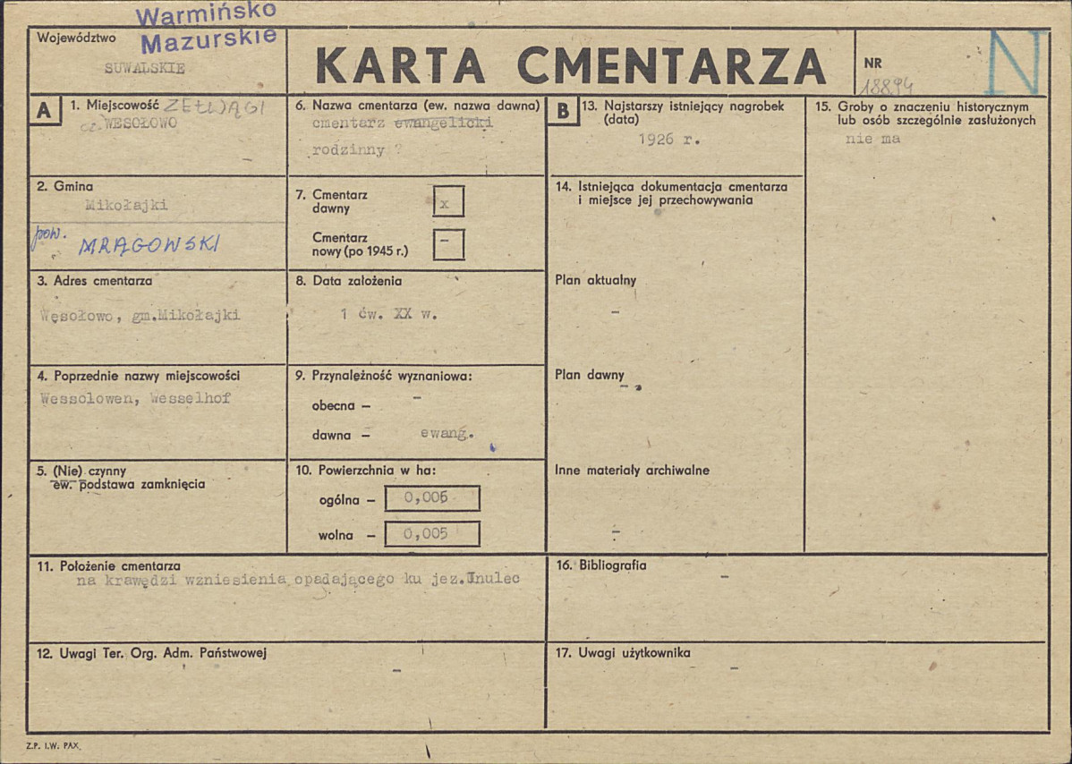 Karta cmentarza, skan nr 1