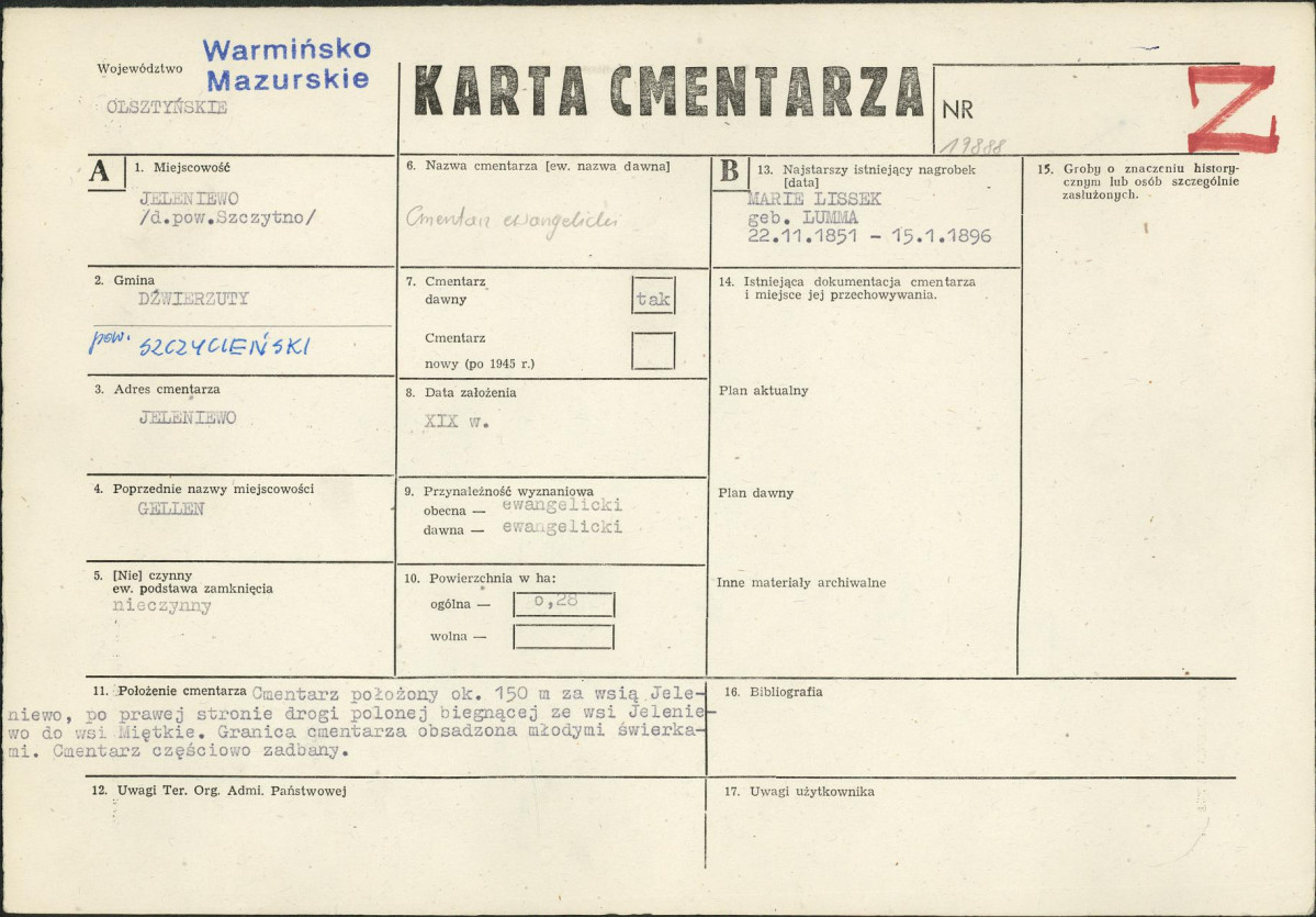 Karta cmentarza, skan nr 1