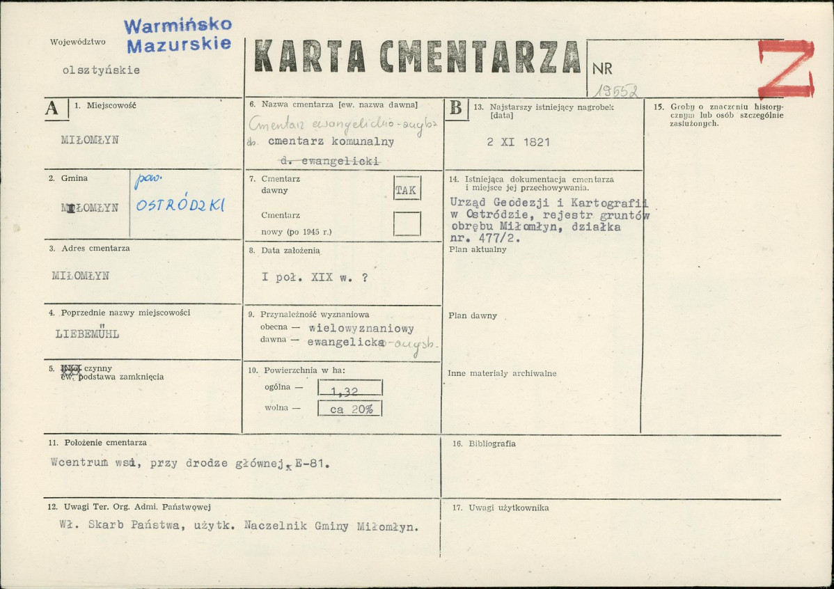 Karta cmentarza, skan nr 1