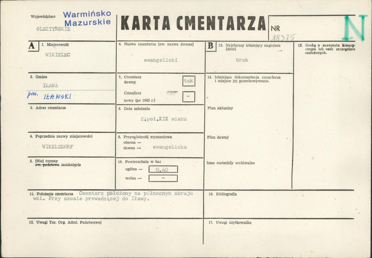Karta cmentarza, skan nr 1