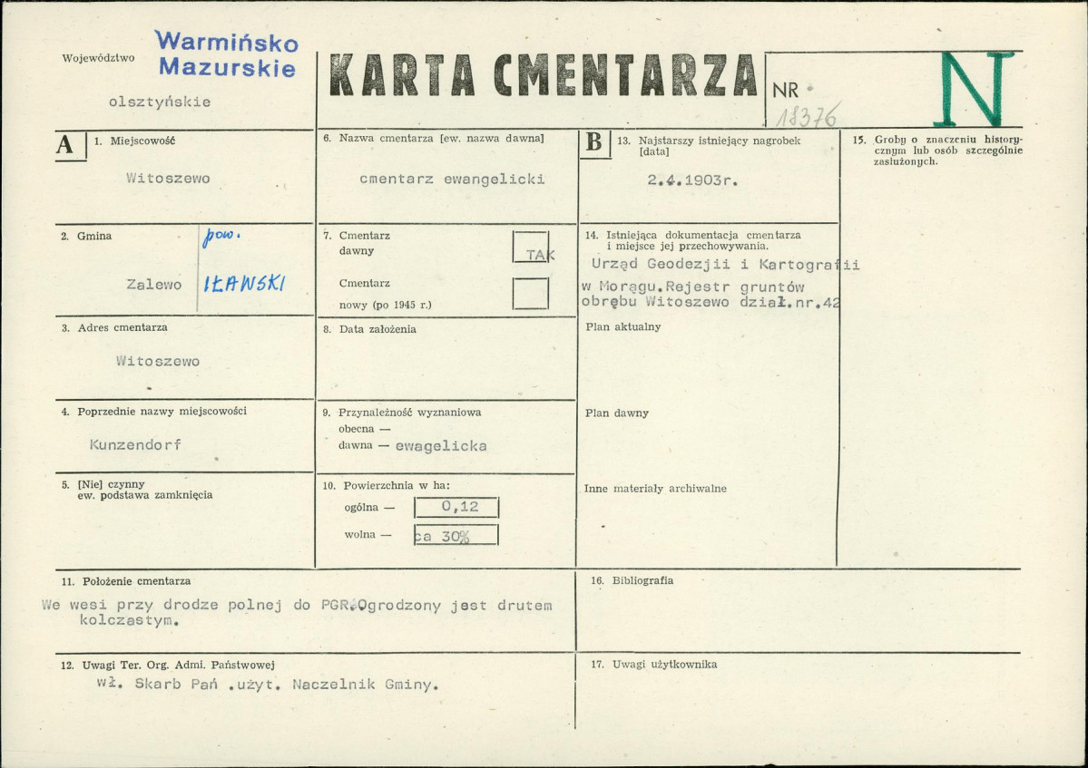 Karta cmentarza, skan nr 1