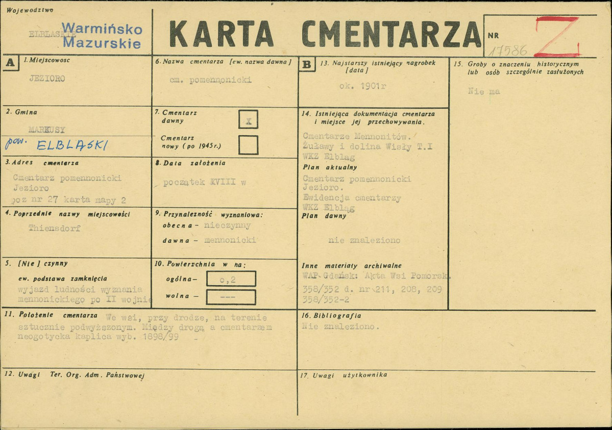 Karta cmentarza, skan nr 1