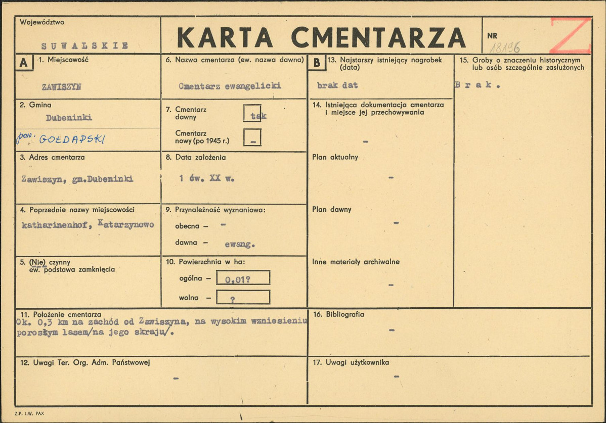 Karta cmentarza, skan nr 1