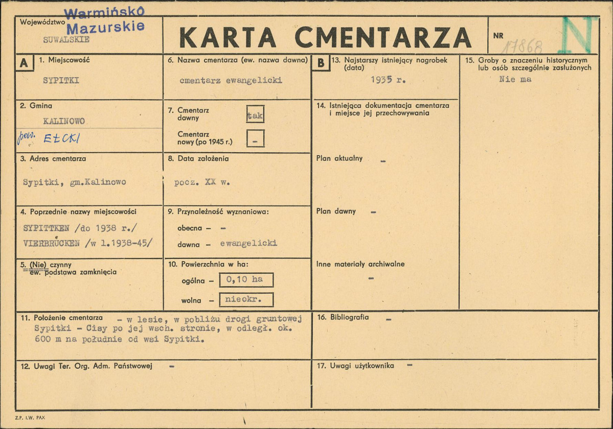 Karta cmentarza, skan nr 1