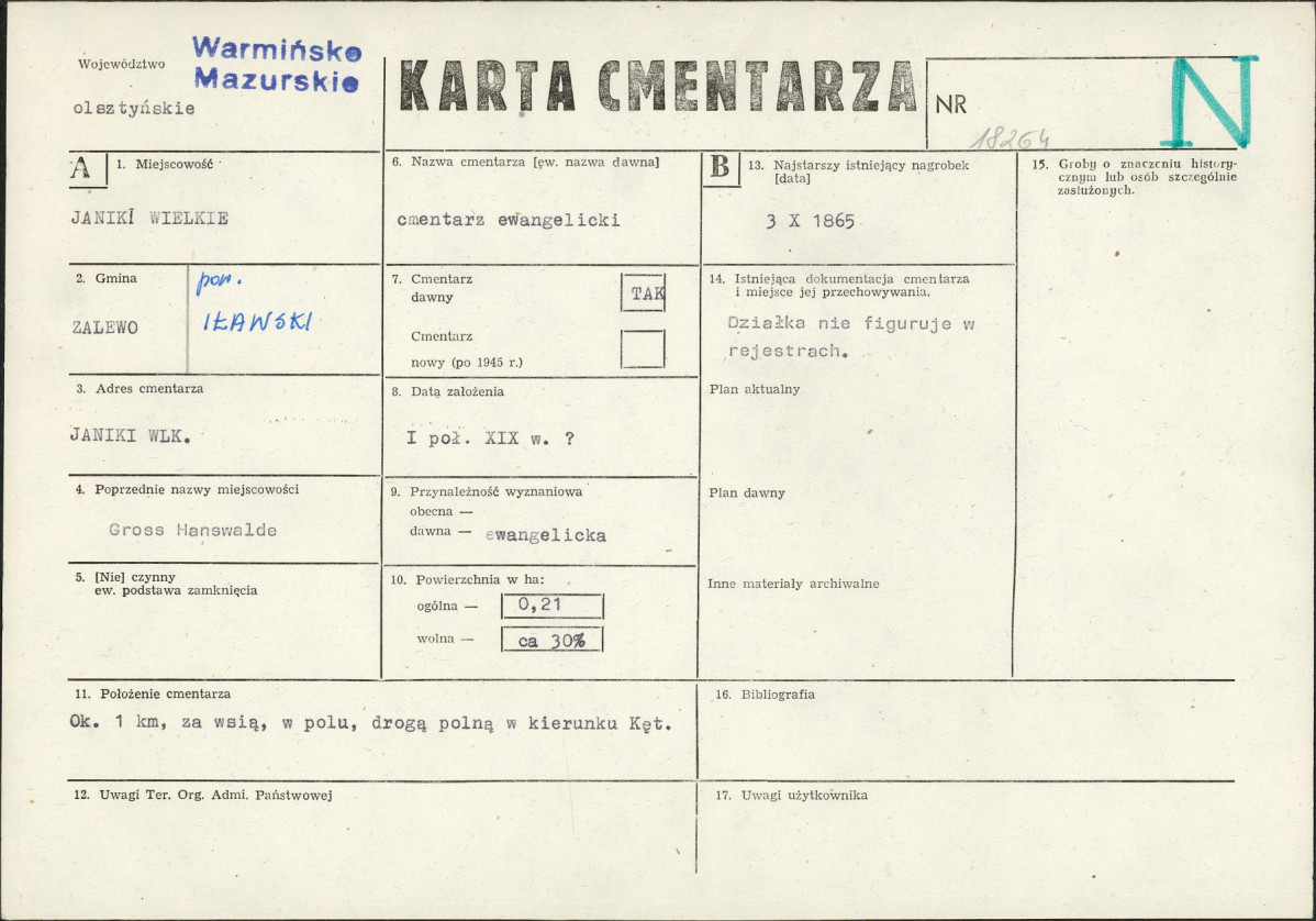 Karta cmentarza, skan nr 1