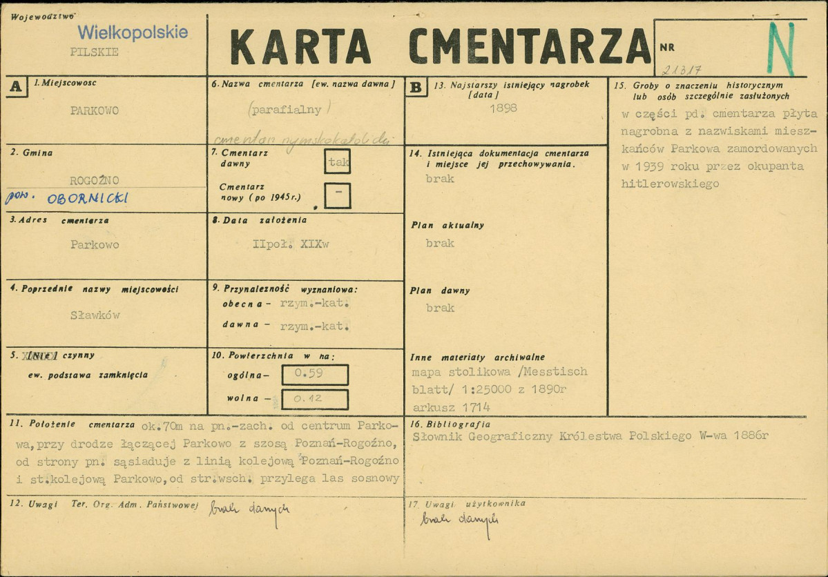 Karta cmentarza, skan nr 1