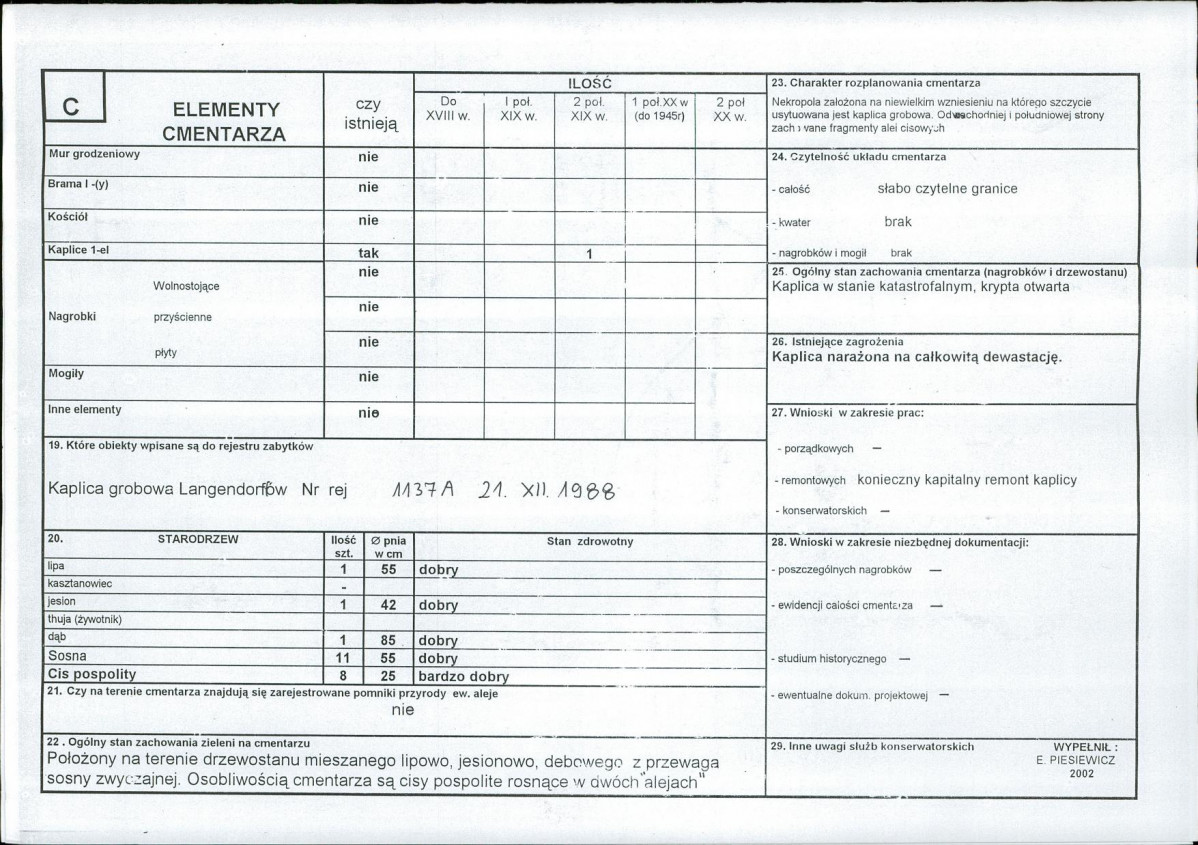 KC - Karta cmentarza, skan nr 2