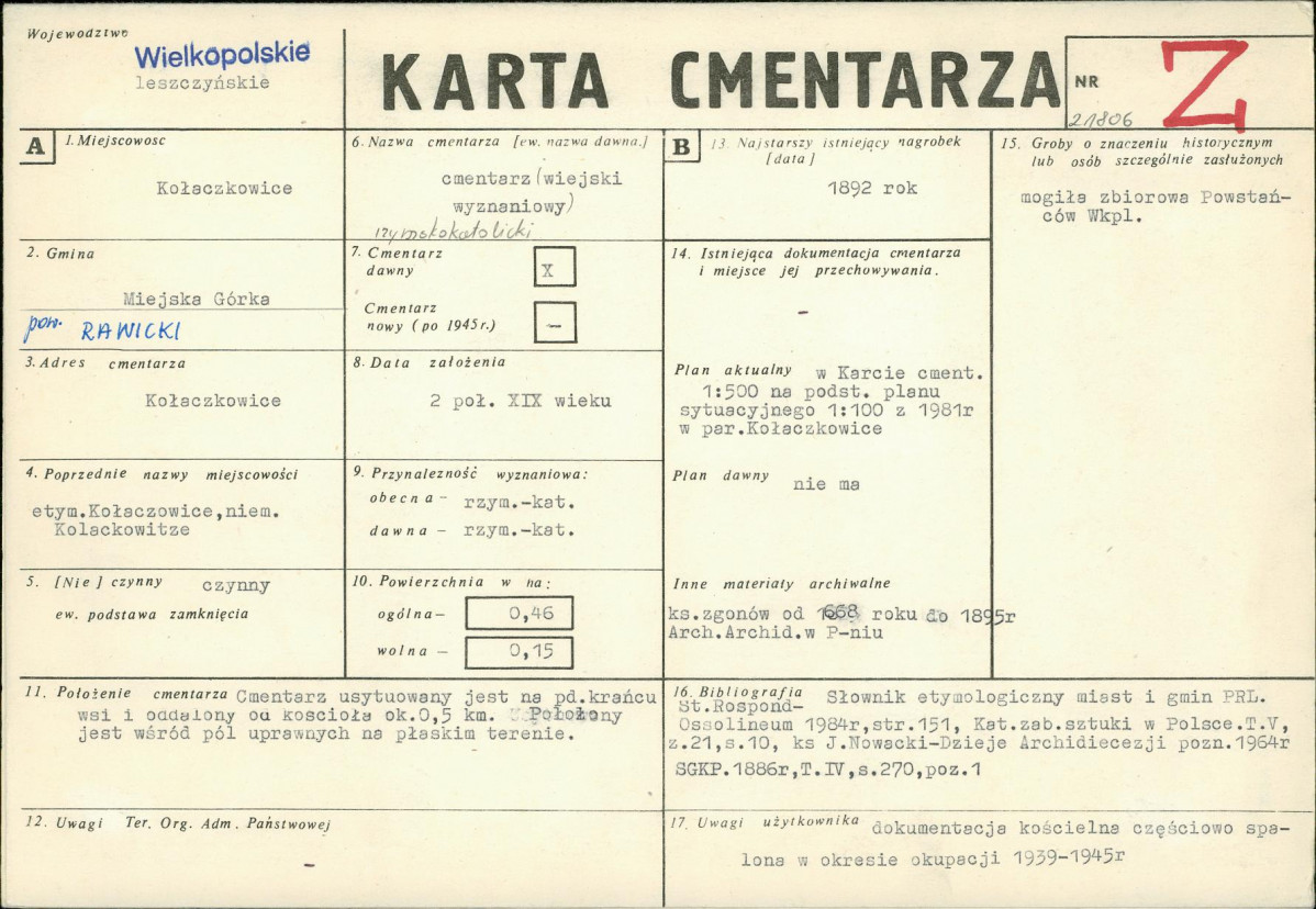 Karta cmentarza, skan nr 1
