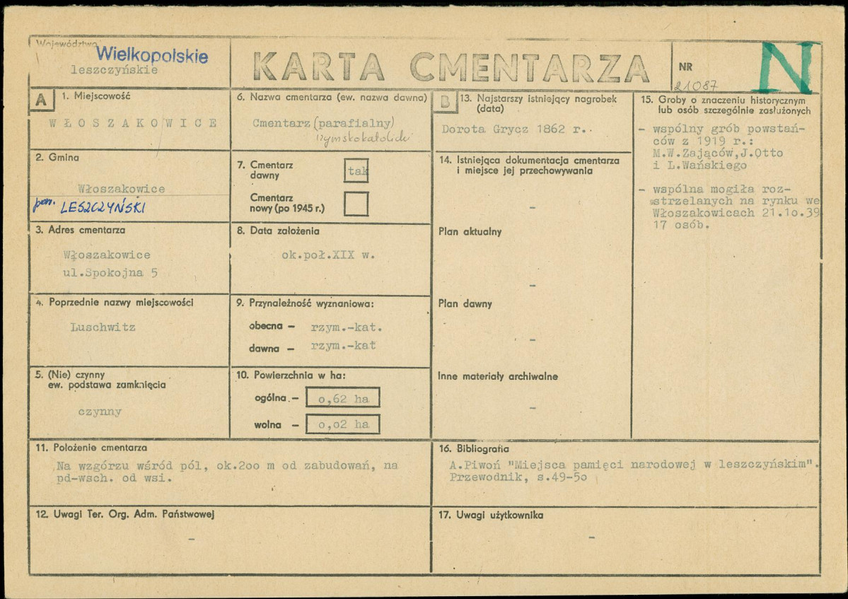 Karta cmentarza, skan nr 1