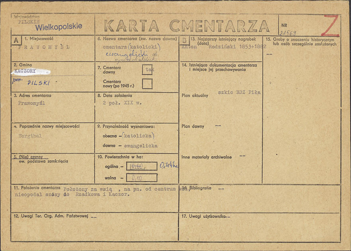 Karta cmentarza, skan nr 1