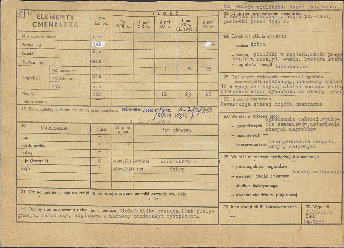 Karta cmentarza, skan nr 2