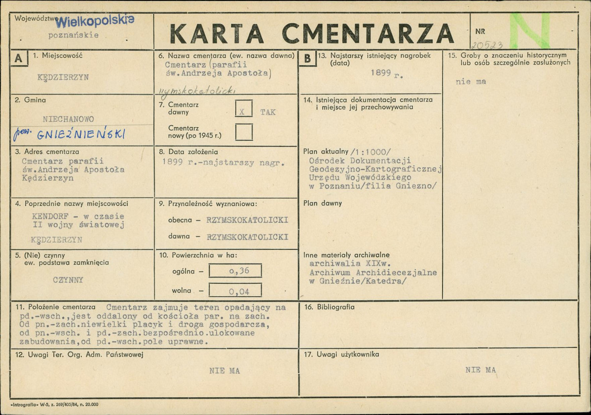 Karta cmentarza, skan nr 1