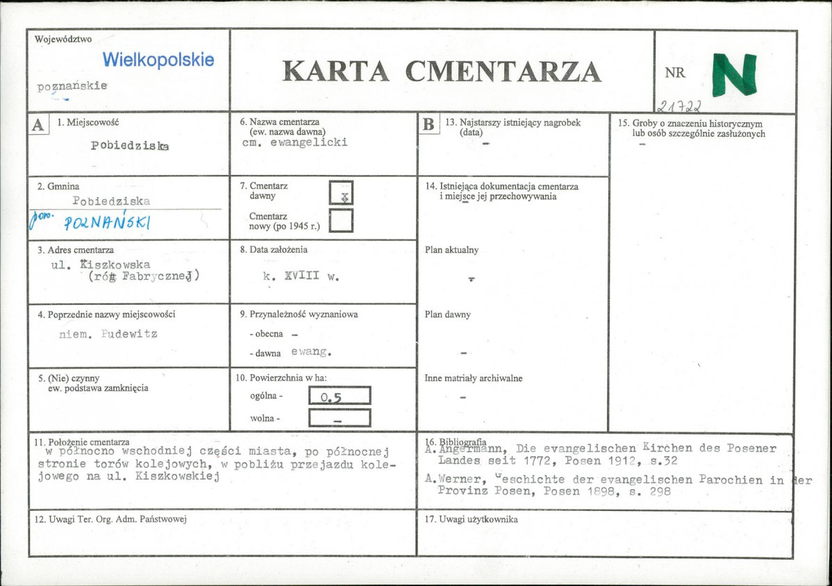 KC - Karta cmentarza, skan nr 1