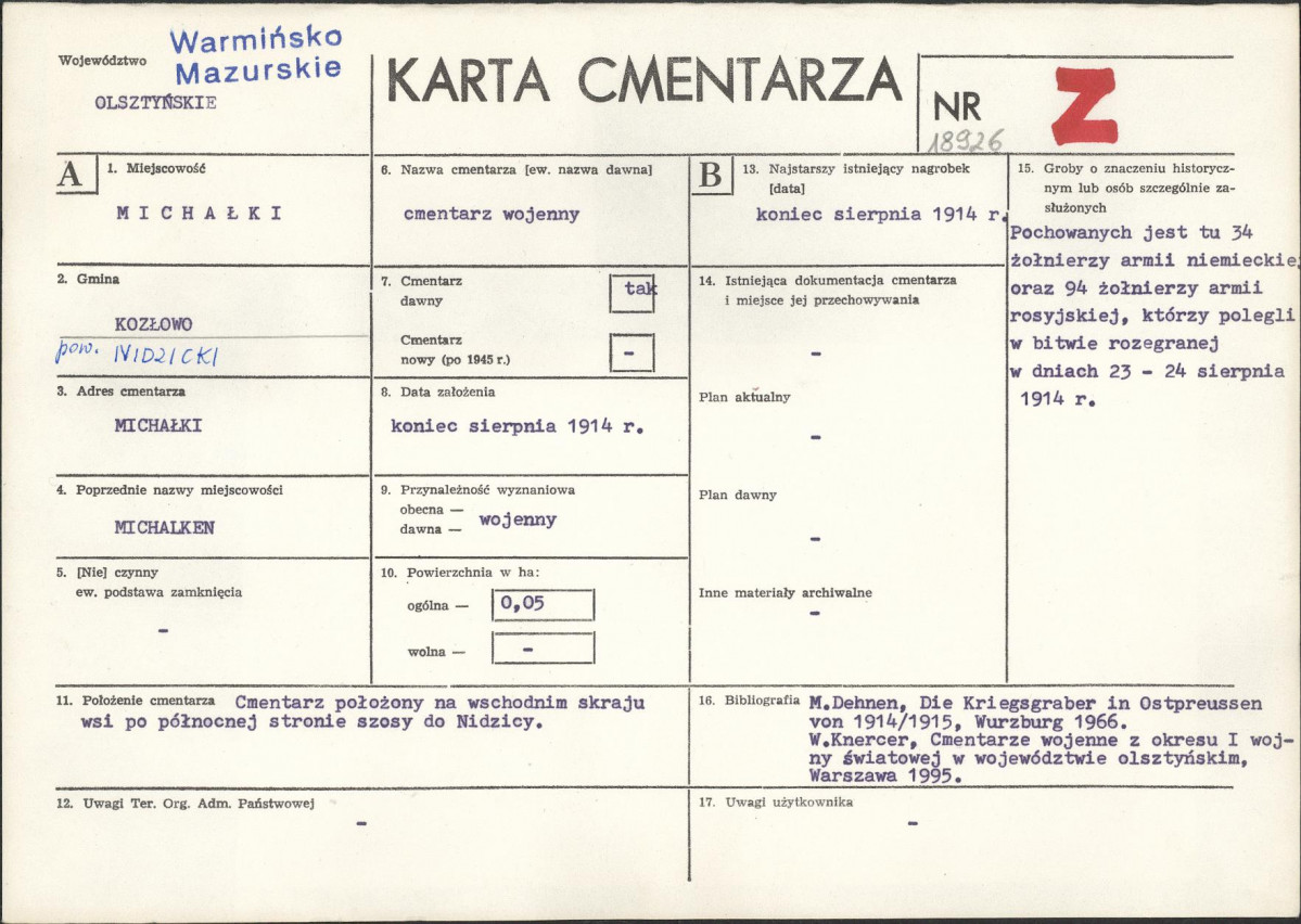 Karta cmentarza, skan nr 1