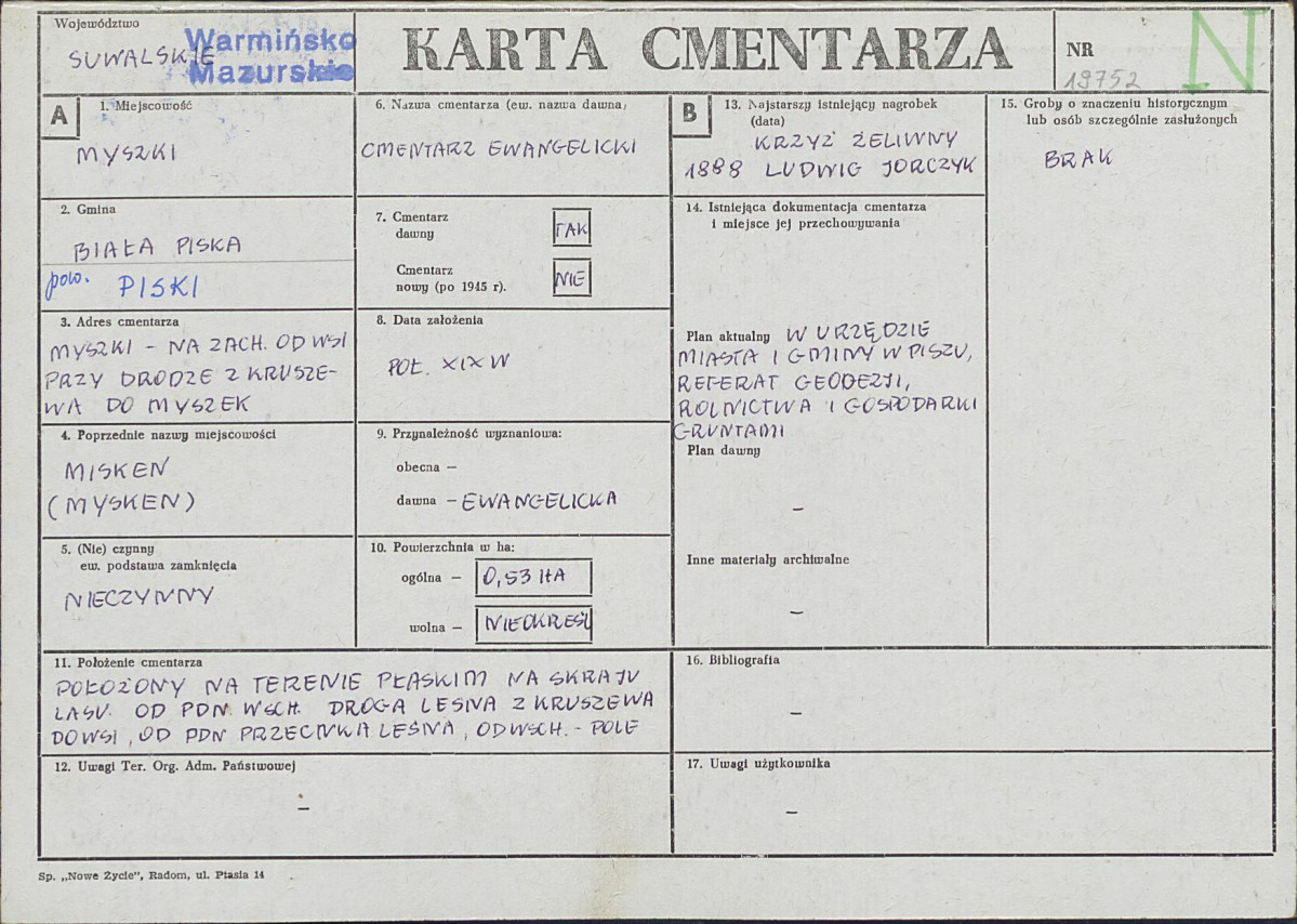 Karta cmentarza, skan nr 1