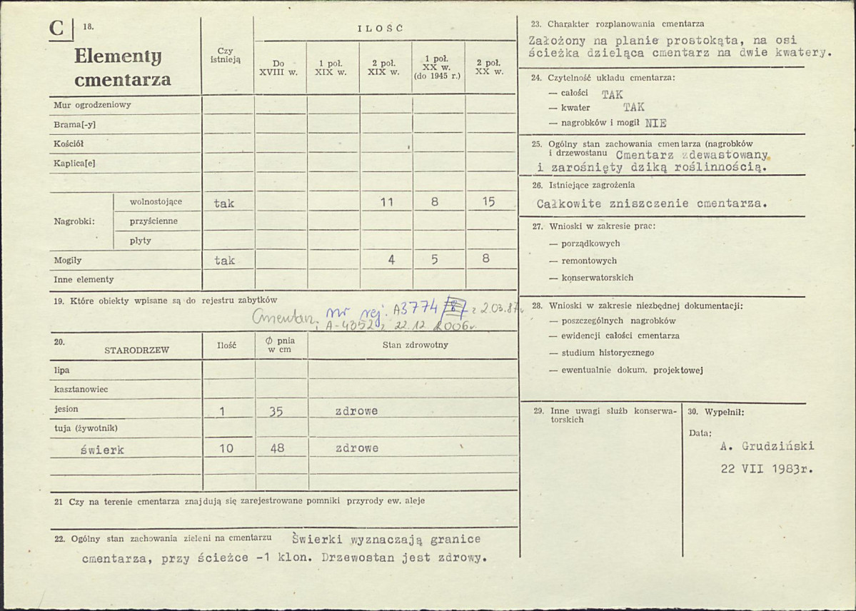 Karta cmentarza, skan nr 2