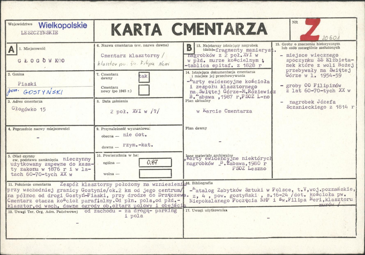 KC - Karta cmentarza, skan nr 1