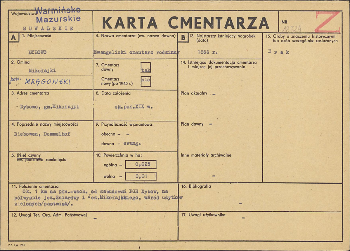 Karta cmentarza, skan nr 1