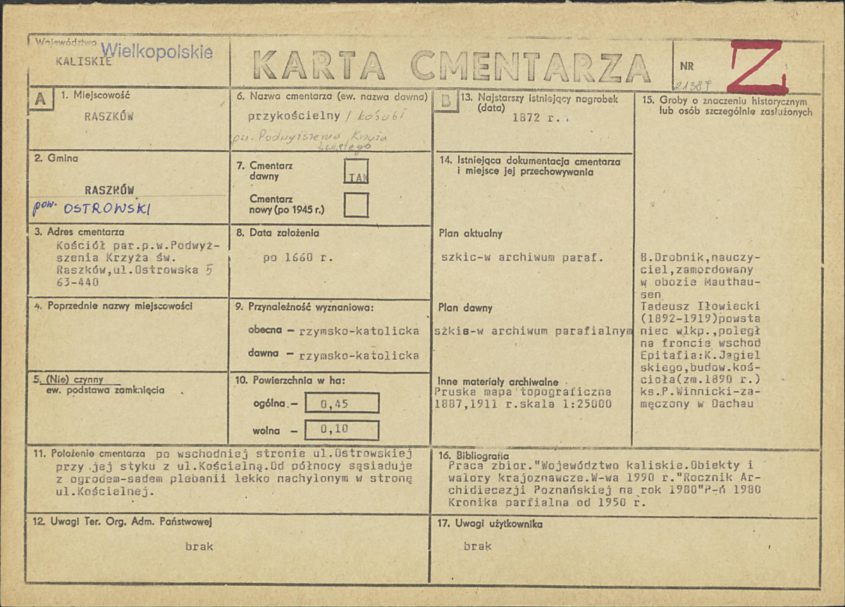 Karta cmentarza, skan nr 1