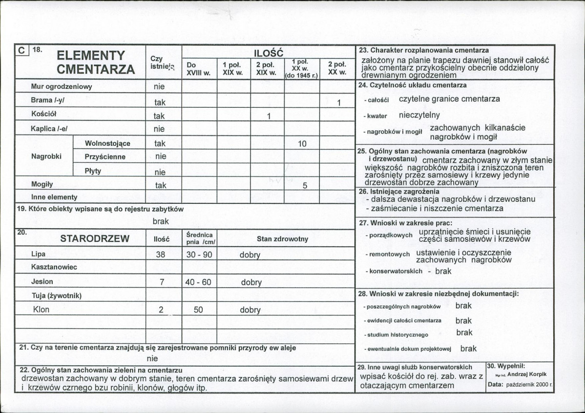 KC - Karta cmentarza, skan nr 2