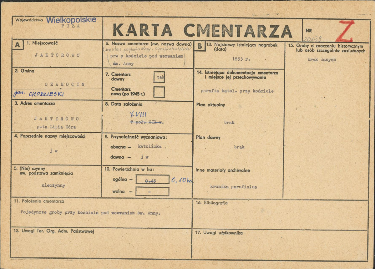 Karta cmentarza, skan nr 1