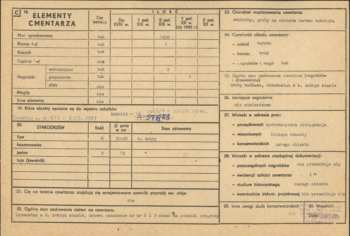 Karta cmentarza, skan nr 2