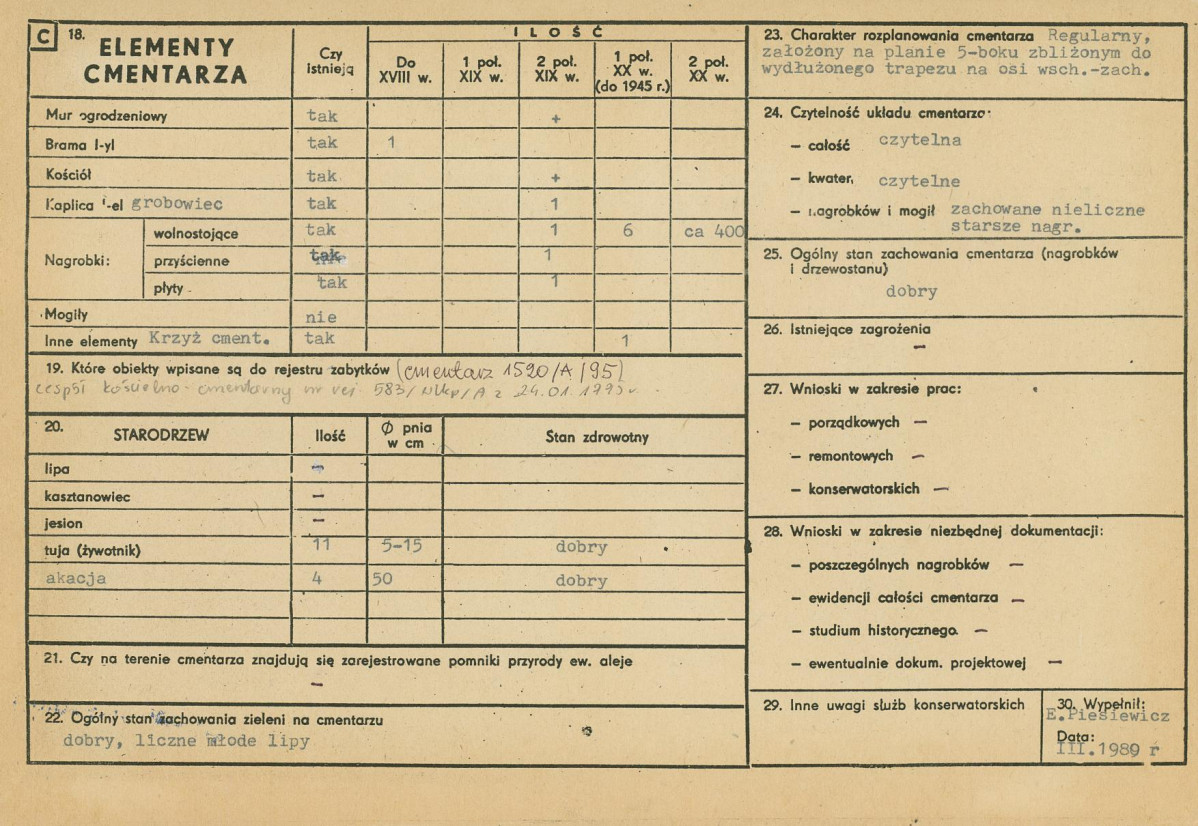 Karta cmentarza, skan nr 2