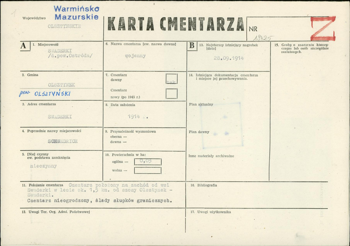Karta cmentarza, skan nr 1