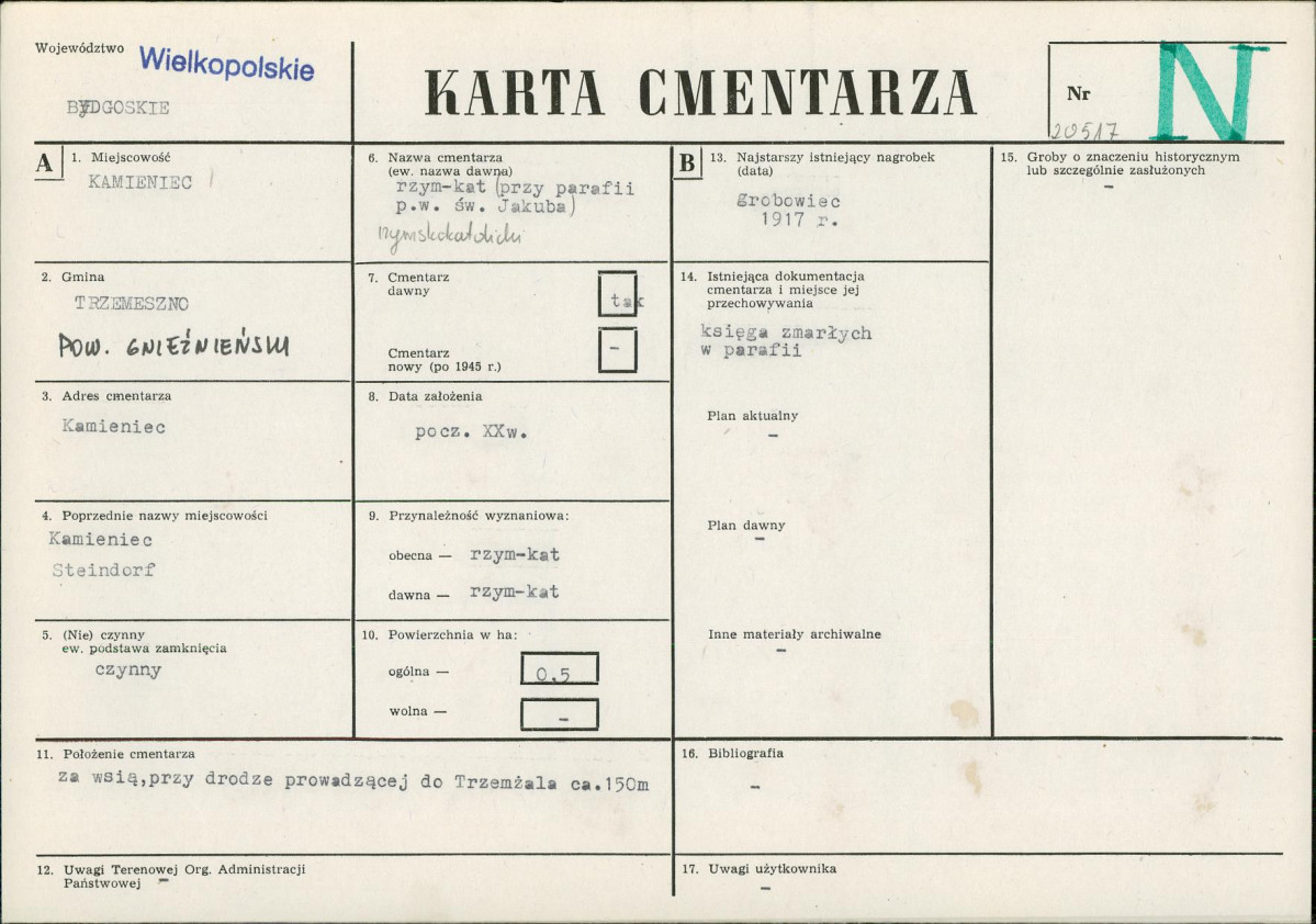 Karta cmentarza, skan nr 1