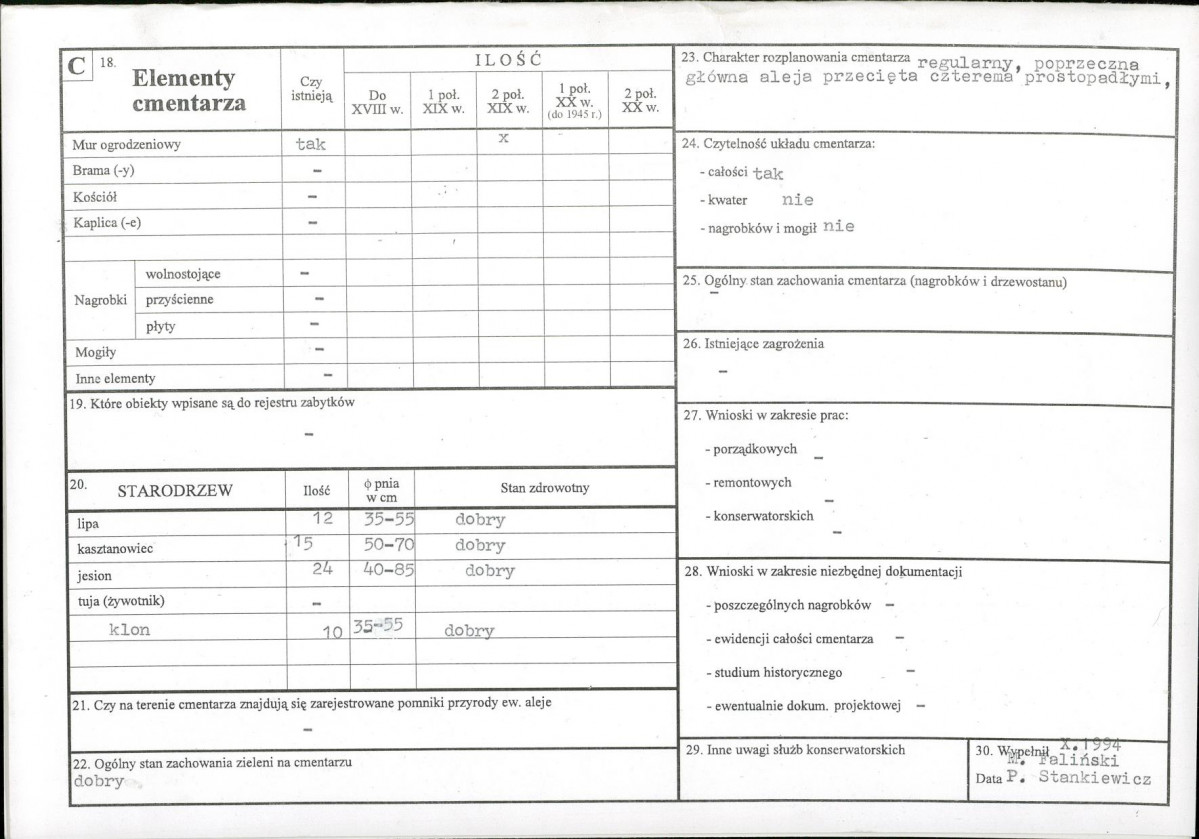 Karta cmentarza, skan nr 2