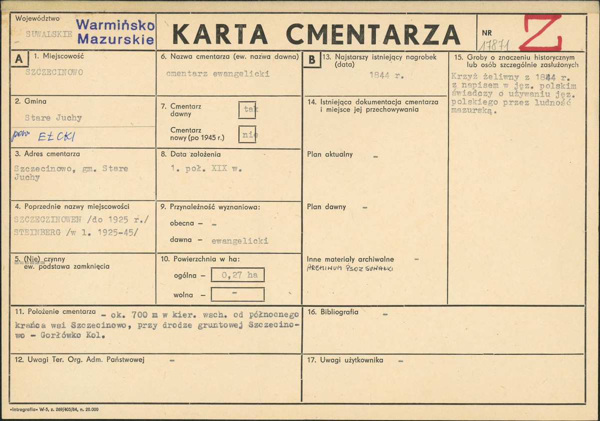 Karta cmentarza, skan nr 1