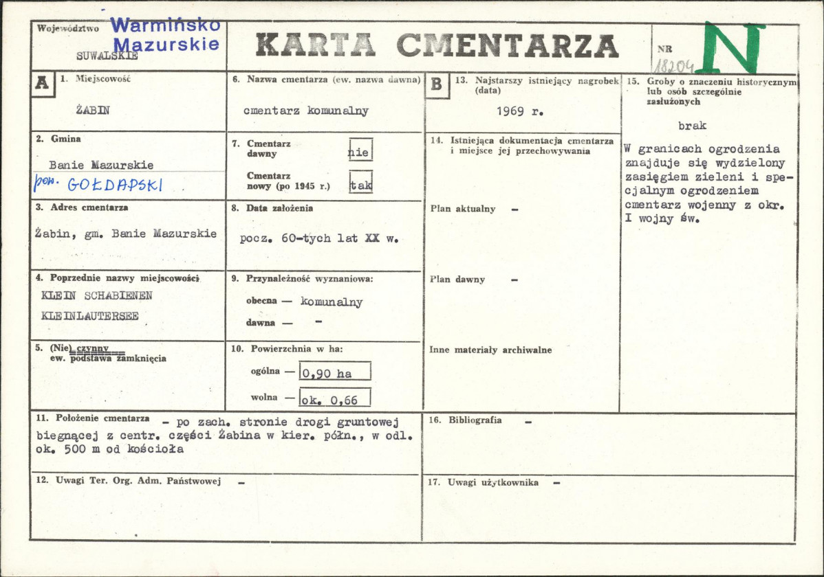 Karta cmentarza, skan nr 1