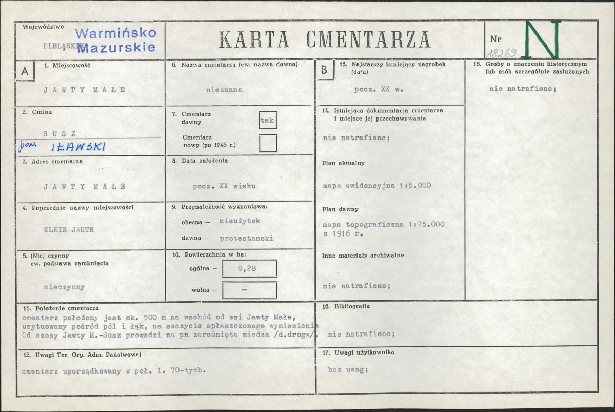 Karta cmentarza, skan nr 1