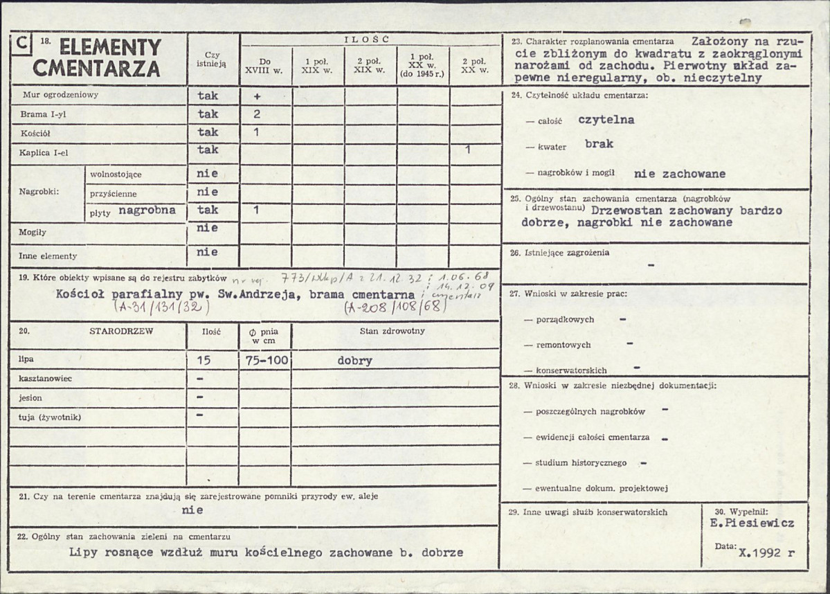 Karta cmentarza, skan nr 2