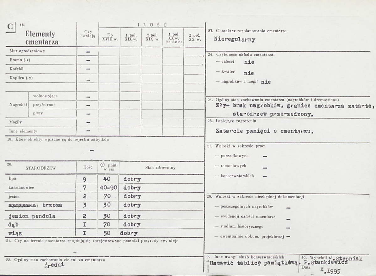 KC - Karta cmentarza, skan nr 2